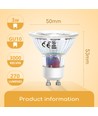 Outlet: LED A5 GU10 COB 3W 3000K Glass