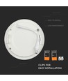 V-Tac 18W LED panel downlight - Hull: Ø21 cm, Mål: Ø22,5 cm, 230V