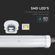 V-Tac vanntett 24W komplett LED armatur - 120 cm, 160 lm/W, gjennomgangskobling, IP65, 230V