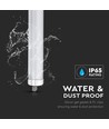 150cm 32W vanntett komplett LED-armatur, gjennomgangskoblet - 5120lm, 160lm/W, IP65