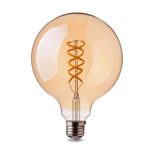 E27 dekorativ LED globepære - spiral filament, 5W, 2200K, Ø95 mm
