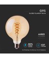 E27 dekorativ LED globepære - spiral filament, 5W, ekstra varmhvit