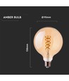 E27 dekorativ LED globepære - spiral filament, 5W, ekstra varmhvit