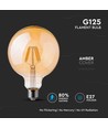 V-Tac 6W LED globepære - Karbon filamenter, Ø12,5 cm, ekstra varm hvit, 2200K, E27