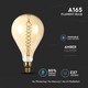 V-Tac 8W LED kjempe globepære - Karbon filamenter, Ø16 cm, dimbar, ekstra varm hvit, 2200K, E27
