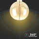 V-Tac 8W LED kjempe globepære - Karbon filamenter, Ø20 cm, dimbar, ekstra varm hvit, 2200K, E27