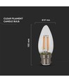 V-Tac 4W LED stearinlyspære - Samsung LED chip, Karbon filamenter, B22