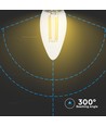 V-Tac 4W LED stearinlyspære - Samsung LED chip, Karbon filamenter, B22