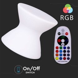 Restsalg: V-Tac RGB LED stol - Oppladbart, med fjernkontroll, 40x40x36 cm