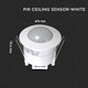 V-Tac bevegelsessensor til innbygging - LED vennlig, hvit, PIR infrarød, IP20 innendørs