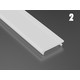 Aluprofil Type D til innendørs IP20 LED strip - Lav, 1 meter, ubehandlet aluminium, velg deksel