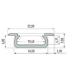 Aluprofil Type Z til innendørs IP20 LED strip - Innfelt, 1 meter, hvit