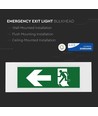 V-Tac 4W LED exit skilt - For vegg/tak/innfelt montering, 110 lumen, inkl. batteri og piktogrammer