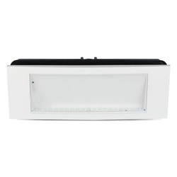 Nødlys LED V-Tac 4W LED exit skilt - For vegg/tak/innfelt montering, 110 lumen, inkl. batteri og piktogrammer