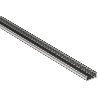 Bilde av Aluprofil Type D Til Innendørs Ip20 Led Strip - Lav, 1 Meter, Ubehandlet Aluminium, Velg Deksel - Front Deksel : Uten Deksel