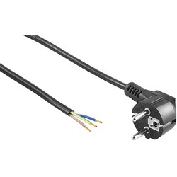 Lyskastere med sensor 1,5 meter svart strømkabel - Schuko plugg og avisolerte ledninger, 250V, 16A, IP20 innendørs