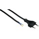 1,5 meter strømkabel, 250V - IP20 innendørs, Sort, Eurostikk og avisolerte ledninger, 2,5A