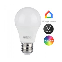 E27 vanlig LED V-Tac 10W Smart Home LED pære - Tuya/Smart Life, Google Home, Amazon Alexa kompatibel, E27