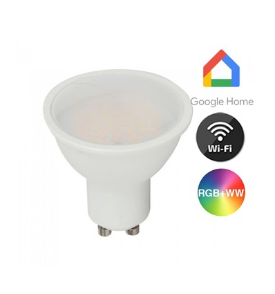 V-Tac 5W Smart Home LED pære - Tuya/Smart Life, Google Home, Amazon Alexa kompatibel, GU10 Spot