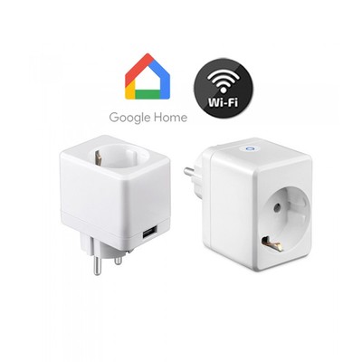 Bilde av V-tac Smart Home Wifi Stikkontakt - Virker Med Google Home, Alexa Og Smartphones, Med Usb Uttak, 230v