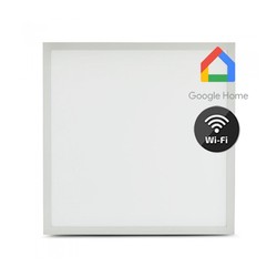 V-Tac 60x60 Smart Home LED panel - 40W, virker med Google Home, Alexa og smartphones, hvit kant