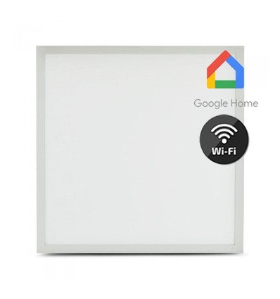40W Smart Home LED-panel - 60x60, Tuya/Smart Life, fungerer med Google Home, Alexa og smarttelefoner, hvit kant