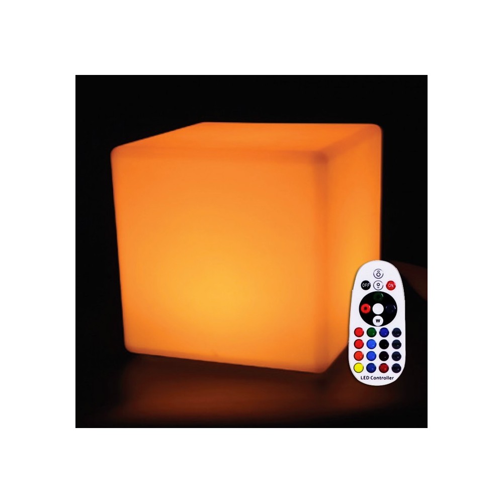 V-Tac RGB LED firkant - Oppladbart, med fjernkontroll, 40x40 cm