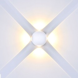 LED belysning Restsalg: V-Tac 4W LED hvit vegglamper - Rund, IP65 utendørs, 230V, inkl. lyskilde