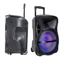 50W partyhøytaler på hjul - Opppladbart, Bluetooth, RGB, inkl. mikrofon