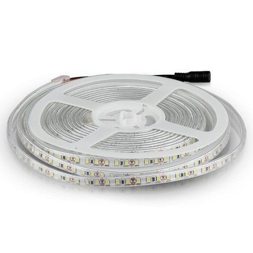 5m 7,2W/m sprutsikker LED-strip - 12V DC, IP65, 120 LED per meter