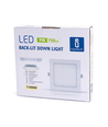 Outlet: LED Downlight Pro, Innbygging Firkantet 9W - Naturlig Hvit 4000K, Matt Hvit, Plast, 145mm