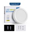 Outlet: LED Downlight Pro, Påbygging Rund 12W - Varm Hvit 3000K, Matt Hvit, Plast