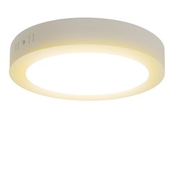 LED belysning Outlet: LED Downlight Pro, Påbygging Rund 12W - Varm Hvit 3000K, Matt Hvit, Plast