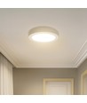 Outlet: LED Downlight Pro, Overflatemontert Rund 12W - Naturlig Hvit 4000K, Matt Hvit, Plast