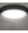 Outlet: LED Downlight Pro, Overflatemontert Rund 12W - Naturlig Hvit 4000K, Matt Hvit, Plast