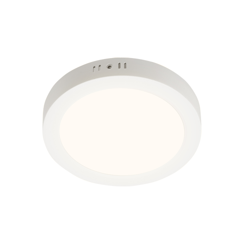 Outlet: LED Downlight Pro, Overflatemontert Rund 12W - Naturlig Hvit 4000K, Matt Hvit, Plast