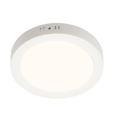 Outlet: LED Downlight Pro, Overflatemontert Rund 12W - Naturlig Hvit 4000K, Matt Hvit, Plast