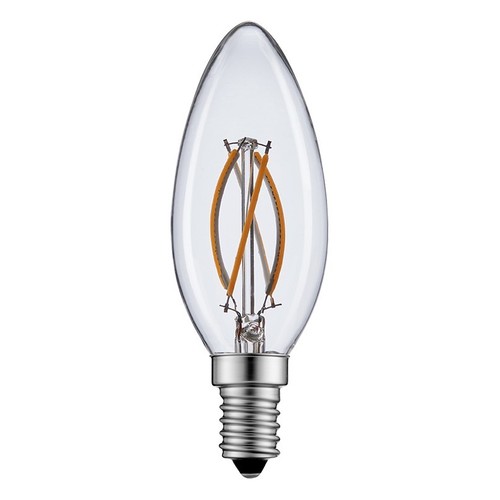 E14 2W LED-kronepære - Filament, varmhvit