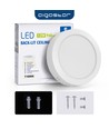 Outlet: LED Downlight Pro, Overflatemontert Rund 12W - Naturlig Hvit 4000K, Matt Hvit, Plast