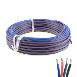 Kabler til strips 12-24V RGB kabel - 4 x 0,5 mm², metervare, min. 5 meter