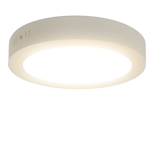 Outlet: LED Downlight Pro, Overflatemontert Rund 18W - Naturlig Hvit 4000K, Matt Hvit, Plast