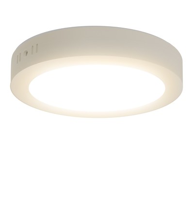 Outlet: LED Downlight Pro, Overflatemontert Rund 18W - Naturlig Hvit 4000K, Matt Hvit, Plast