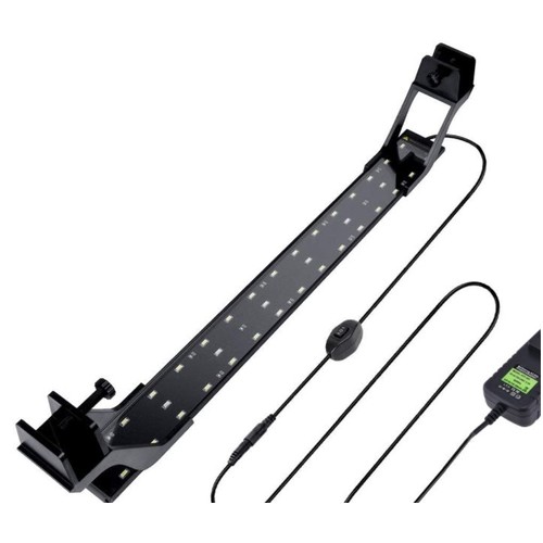 53-73cm akvarie armatur - 14W LED, hvit/blå, justerbar