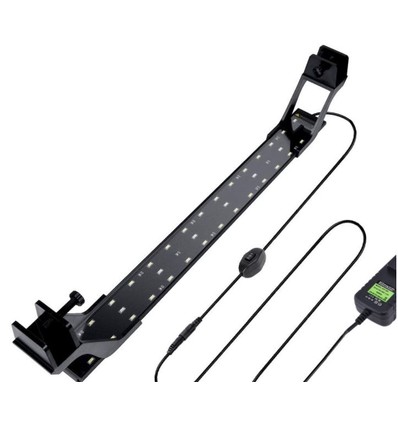 53-73cm akvarie armatur - 14W LED, hvit/blå, justerbar