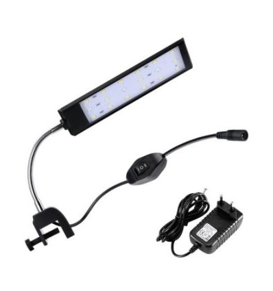 20 cm akvarie lampe - 7W LED, hvit/blå