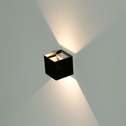 Vegglamper V-Tac 12W LED svart vegglampe - Firkantet, justerbar spredning, IP65 utendørs, 230V, inkl. lyskilde