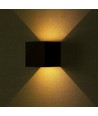 12W LED-vegglampe - IP65 utendørs, sort, firkantet, justerbar spredning, inkl. lyskilde