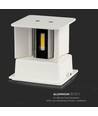 12W LED hvit vegglampe - IP65 utendørs, firkantet, justerbar spredning, inkl. lyskilde