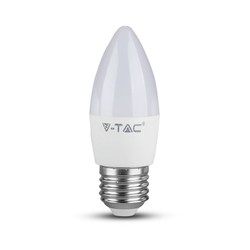 E27 vanlig LED Restsalg: V-Tac 5,5W LED stearinlys pære - Samsung LED chip, 200 grader, E27