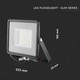 V-Tac 50W LED lyskaster - Samsung LED chip, 120LM/W, arbeidslampe, utendørs